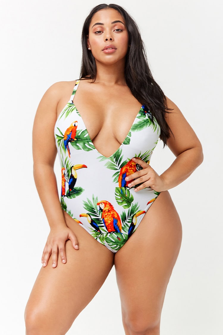 Maillot de bain une pièce tropical - Grandes Tailles | Forever21