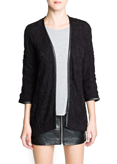 Cardigan coton liserés similicuir Cardigans pour femmes : 12 magnifiques Cardigans pour cet automne hiver 2013 2014