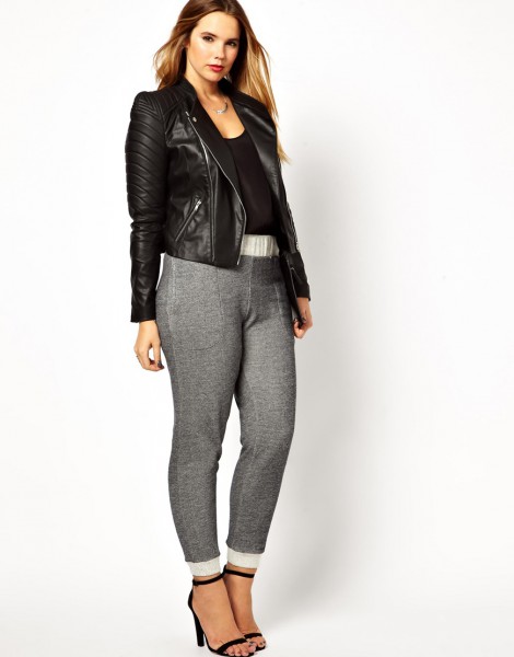 Exclusivité ASOS CURVE - Blouson aviateur en cuir de qualité supérieure - 168,55 €