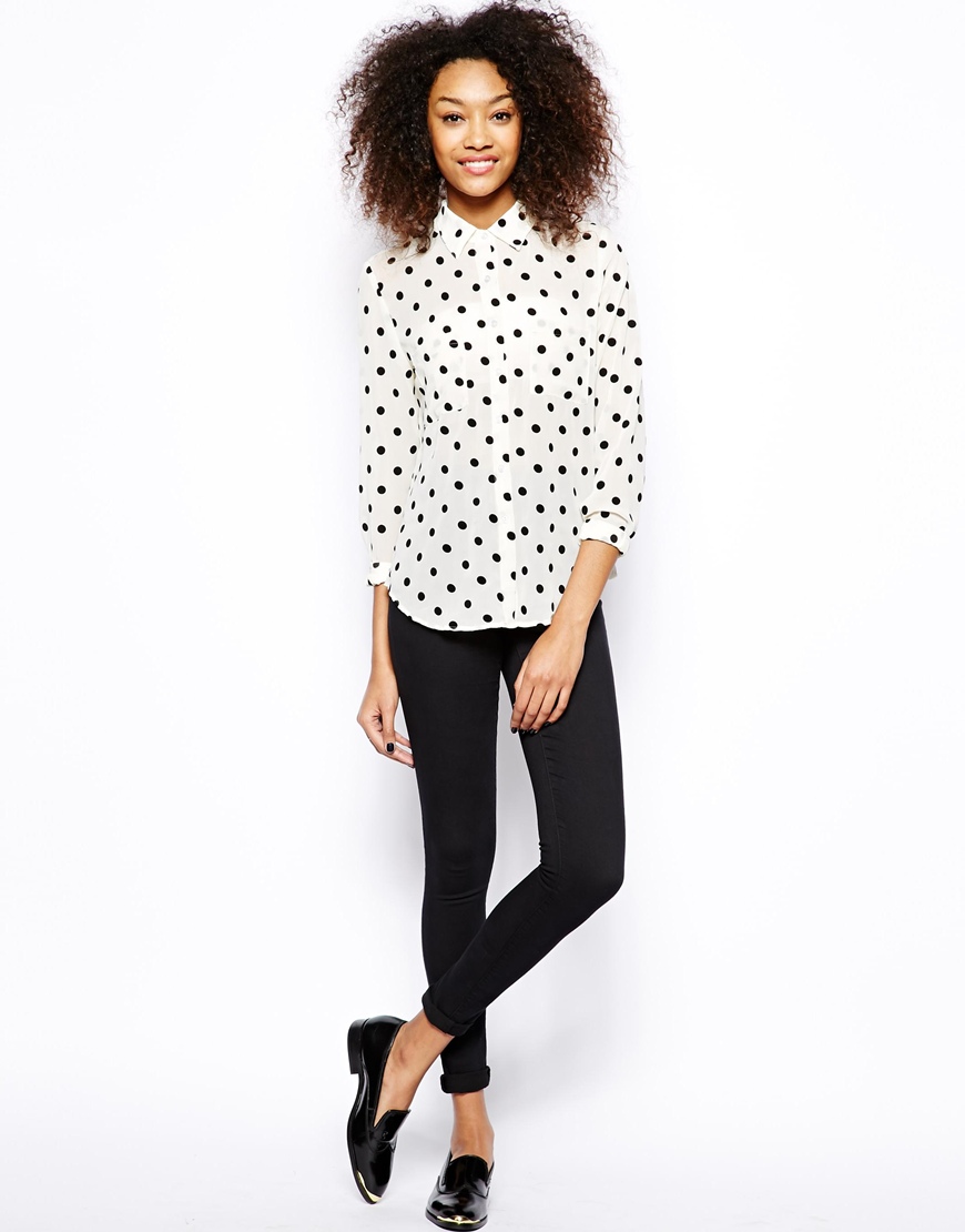 American Apparel - Chemisier à pois