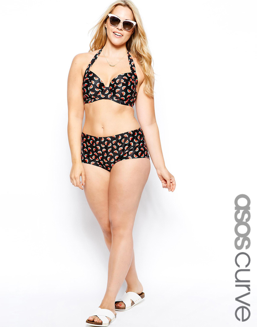 ASOS CURVE - Top de bikini dos nu style 50's à imprimé pastèque - 6,99 €