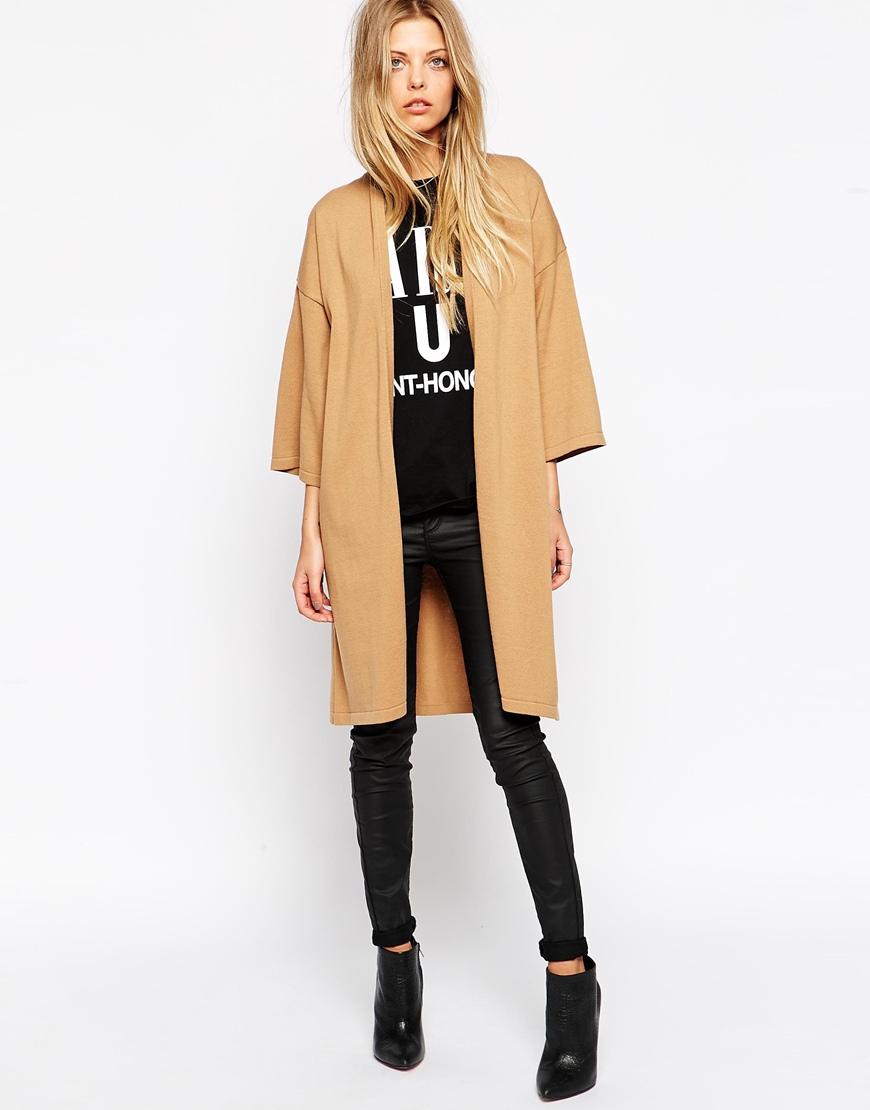 ASOS - Long cardigan cache-cœur avec ceinture et manches kimono - 52,99 €