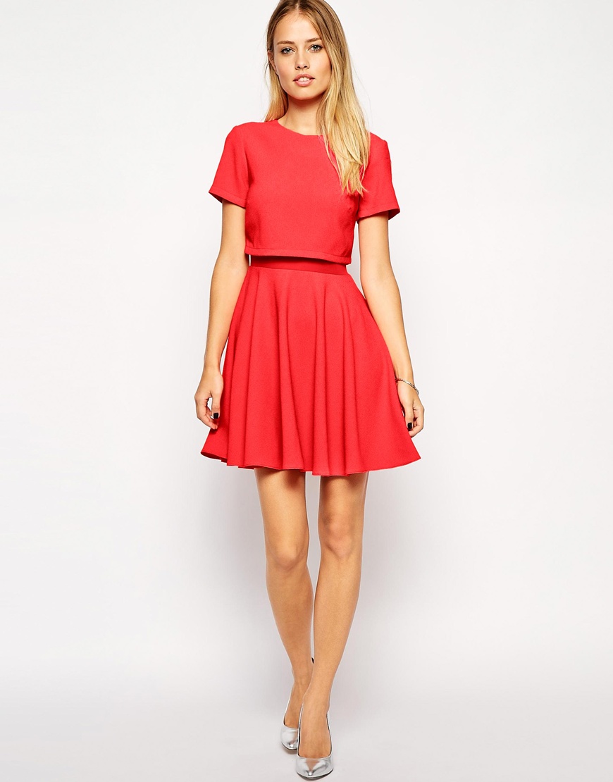 ASOS PETITE - Robe patineuse à haut court en tulle - 50,99 €