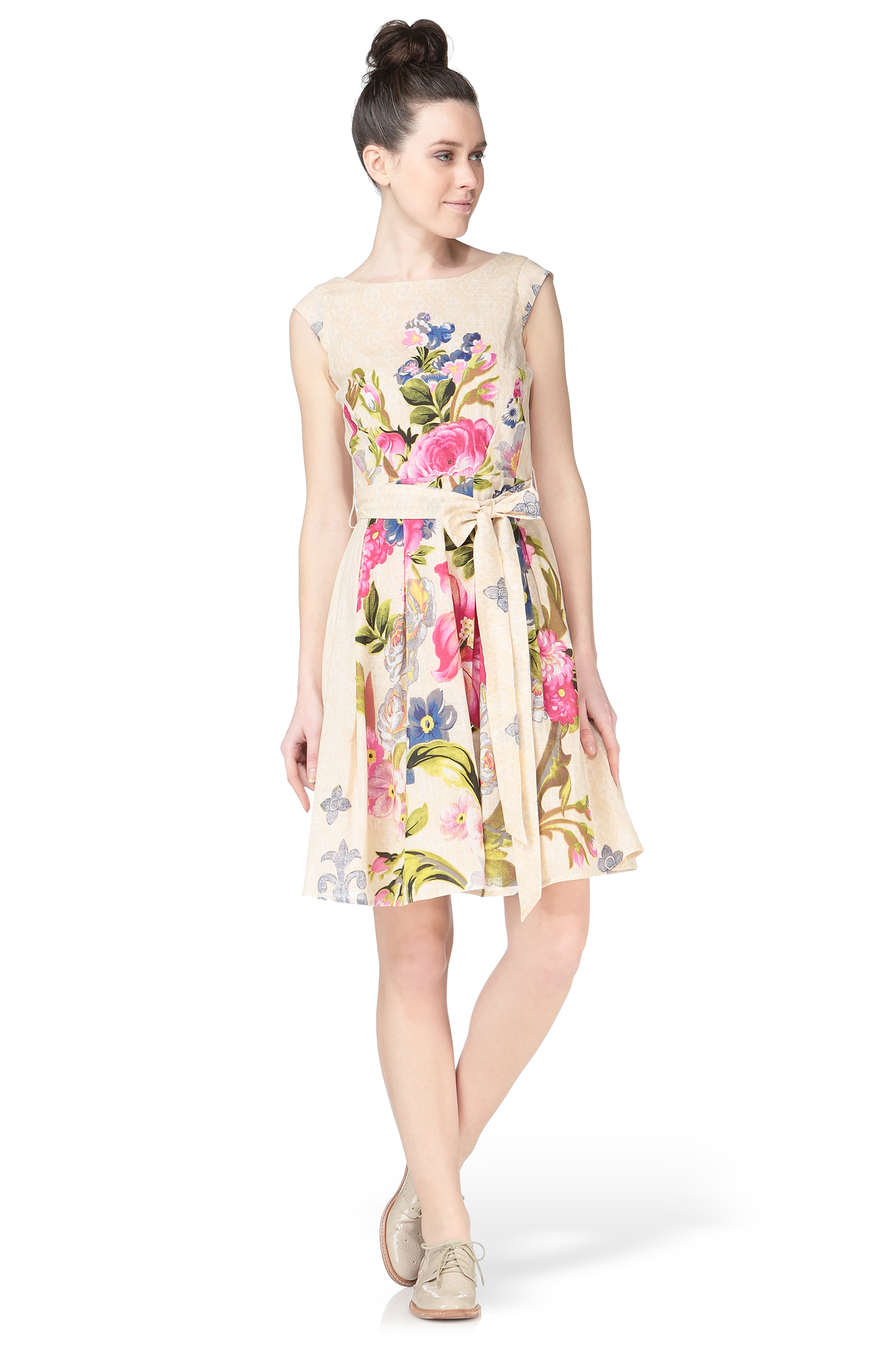 Derhy Robe beige imprimée fleurs Sabina – 69€