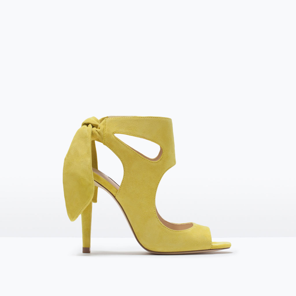 Sandales cuir talon nœud - 69,95 €