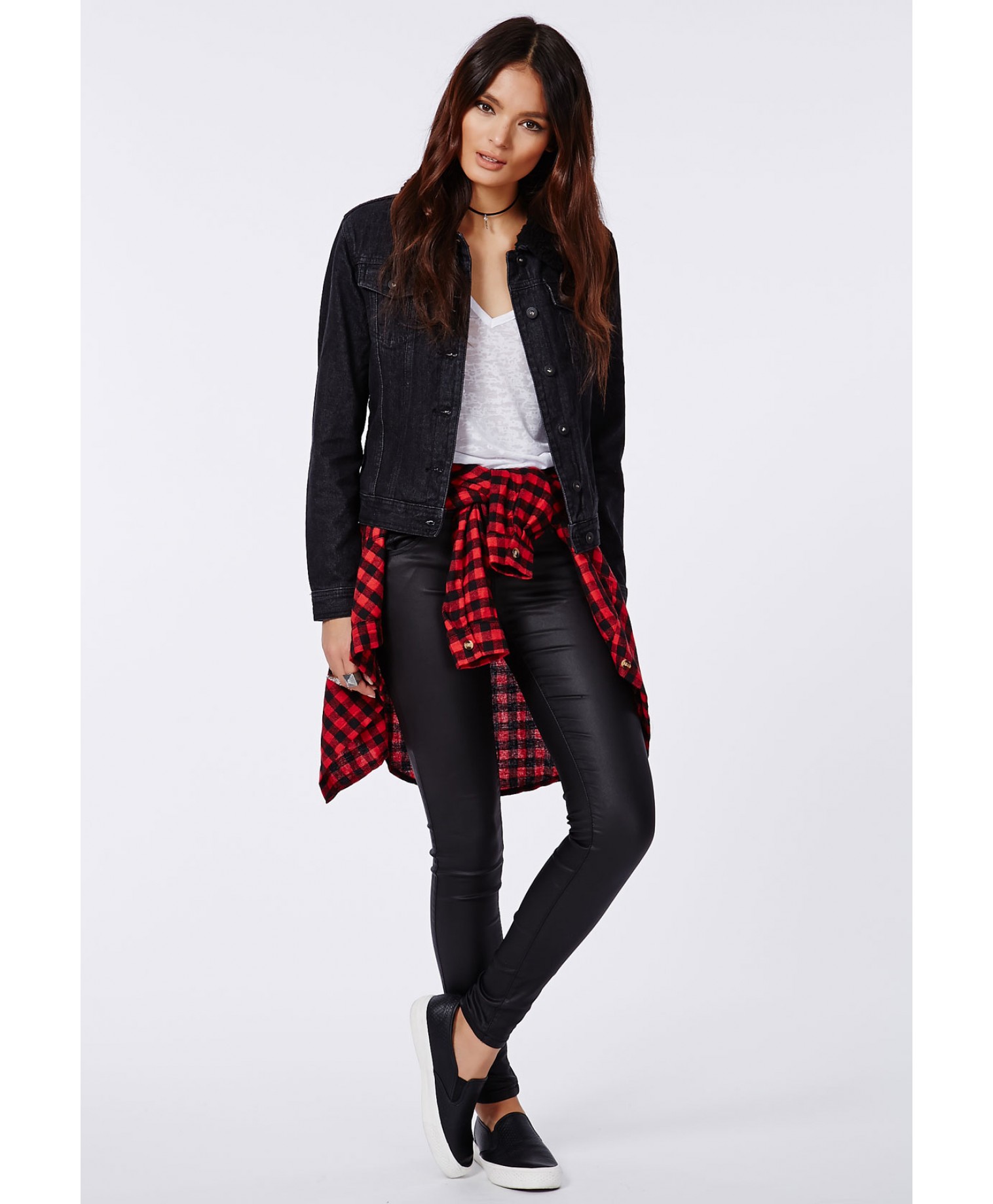 Veste en jean col peau de mouton Cahira noire - 42,00 €