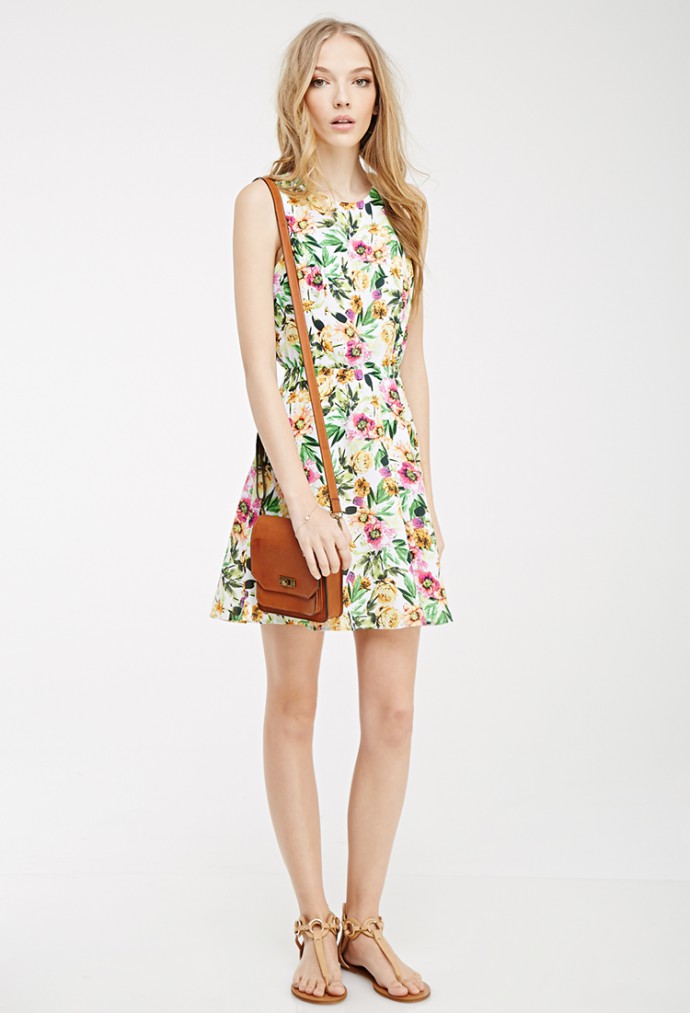 Robe Florale à Ouverture Goutte