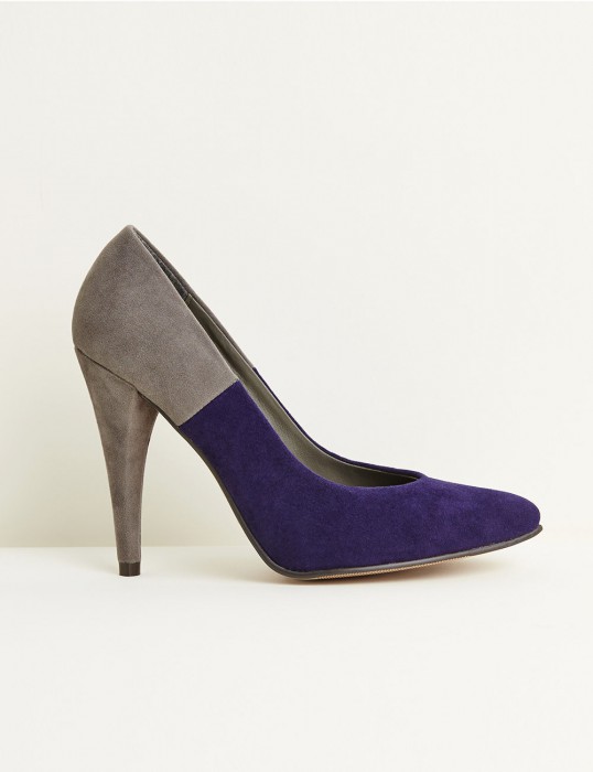 Escarpins bicolore gris et bleus 