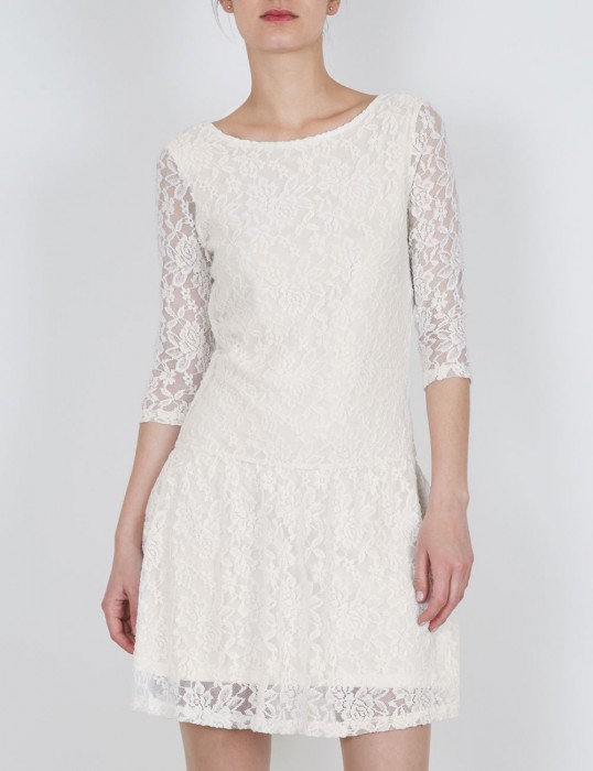 Robe dentelle écrue 