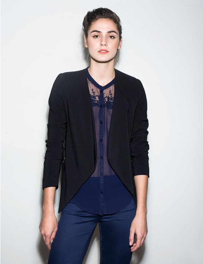 Veste jeté asymétrique noire