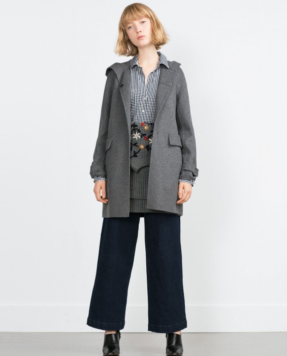MANTEAU FAIT MAIN EN LAINE À CAPUCHE