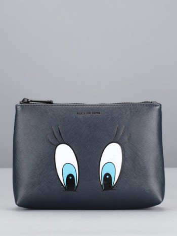 Pochette navy imprimé ludique Flora