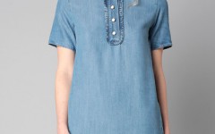 Robe denim patte polo jabot France