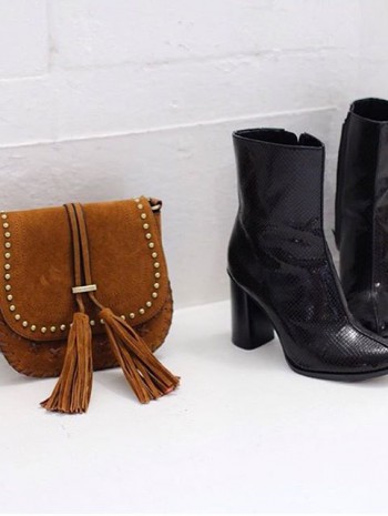 sac marron a pompon