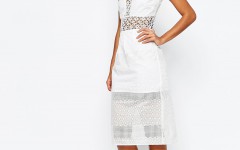 Robe fourreau mi-longue blanche