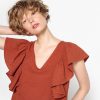 blouse col v manches volantes la redoute
